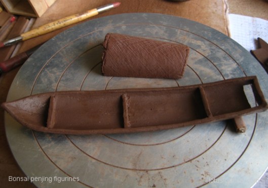 making of bonsai figurine boat 6