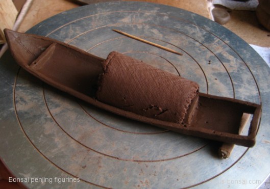 making of bonsai figurine boat 7