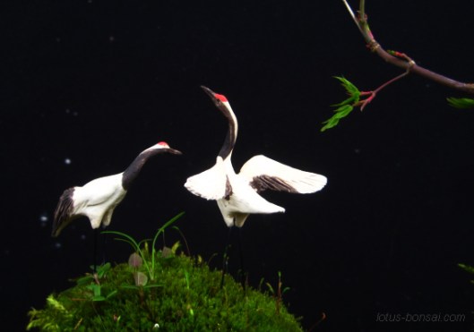 crane bird bonsai figurines