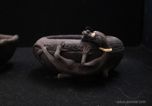 bonsai dragon pot 7x7x3cm, 1210°C firing