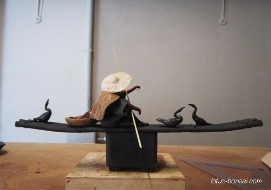 cormoran pêcheur figurine