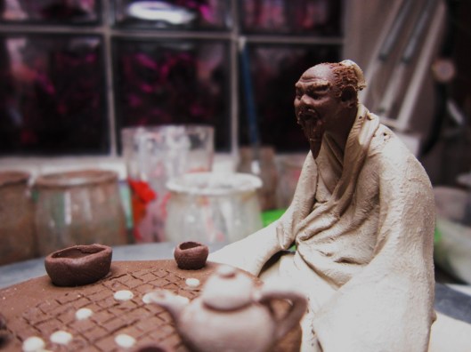 bonsai figurine chees go players