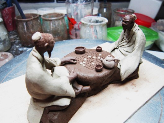 go chess player bonsai figurine 1